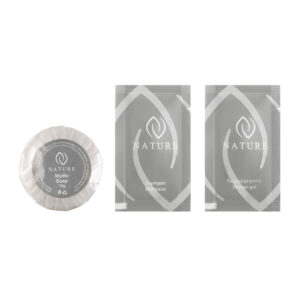 NATURE Mydełko 15g + Szampon 10ml saszetka + Żel pod prysznic 10ml saszetka